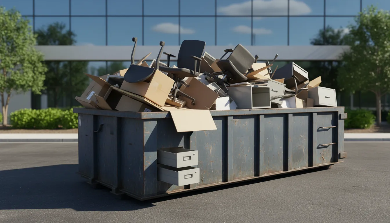 office cleanout dumpster rental wide